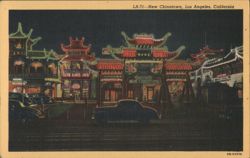 New Chinatown, Los Angeles, California at Night Postcard