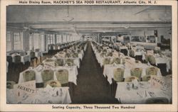 Hackney's World's Largest Sea Food Restaurant Main Dining Room Postcard