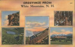 Greetings from White Mountains, NH Multi-View Postcard