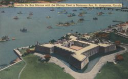 Castillo De San Marcos, Shrimp Fleet, Matanzas Bay, St. Augustine Postcard