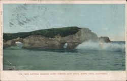 The Twin Natural Bridges, Cliff Drive Postcard
