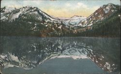 Cascade Lake near Lake Tahoe, Mountains Reflected in Water Postcard