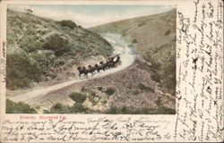Staging, Southern California Valley with Stagecoach Postcard