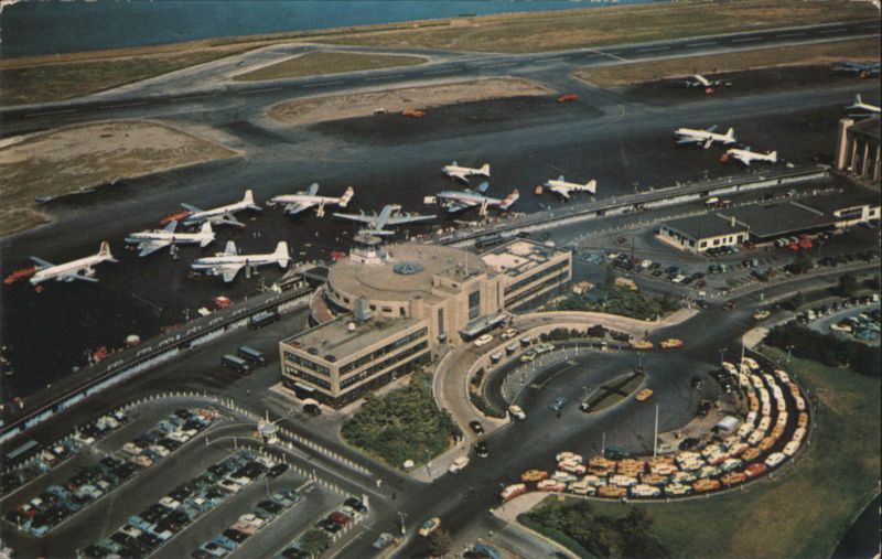 La Guardia Airport Aerial View, Busy Air Terminal New York