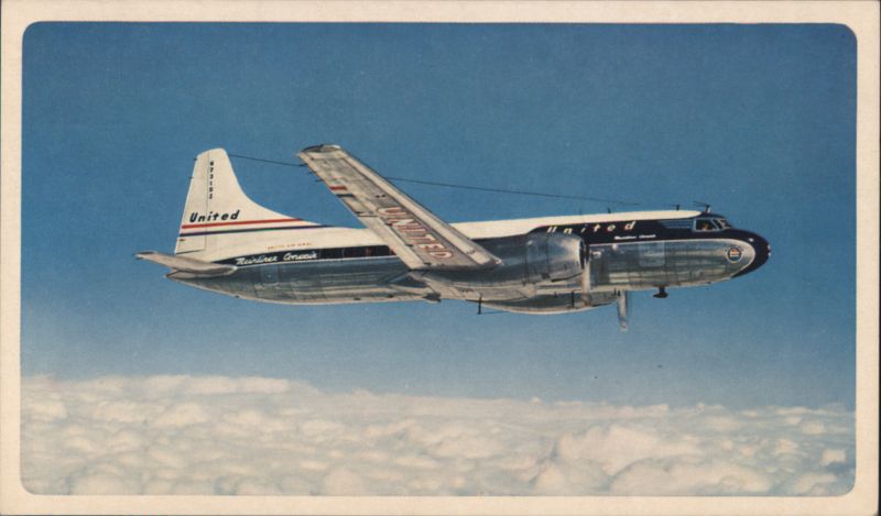 United Air Lines Mainliner Convair in Flight Aircraft