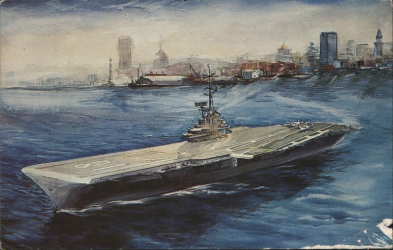 U. S. S. WASP (CVS-18) Aircraft Carrier Painting Allen Hawks