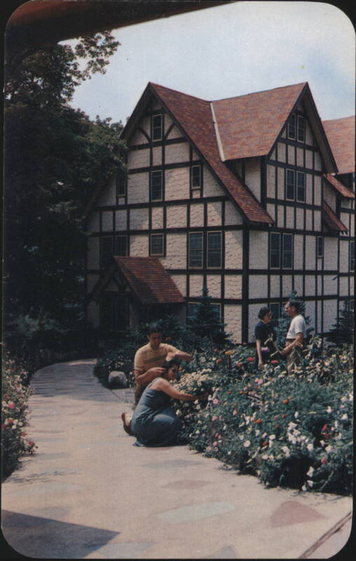 Roosevelt House, Grossinger's, People in Garden New York
