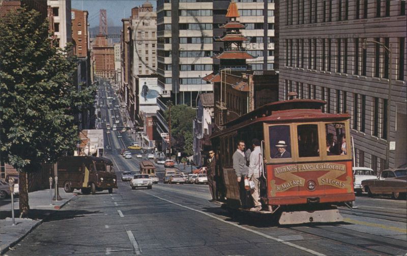 San Francisco Cable Car on California Street Hill