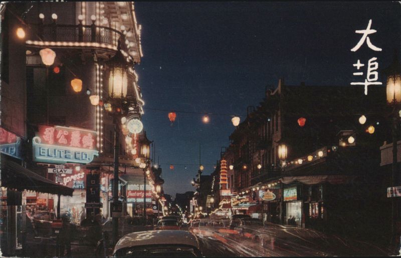 San Francisco Chinatown at Night with Lanterns California