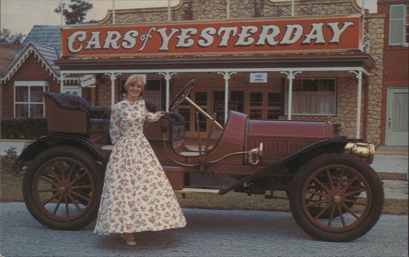 1909 Sterling Car, Woman, Cars of Yesterday Museum Sarasota Florida