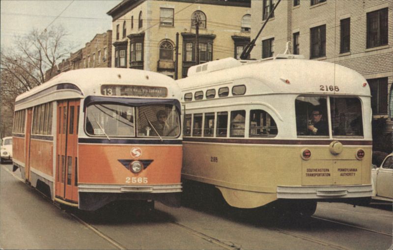 SEPTA's Rainbow Streetcars, Chester Ave, Philadelphia Pennsylvania