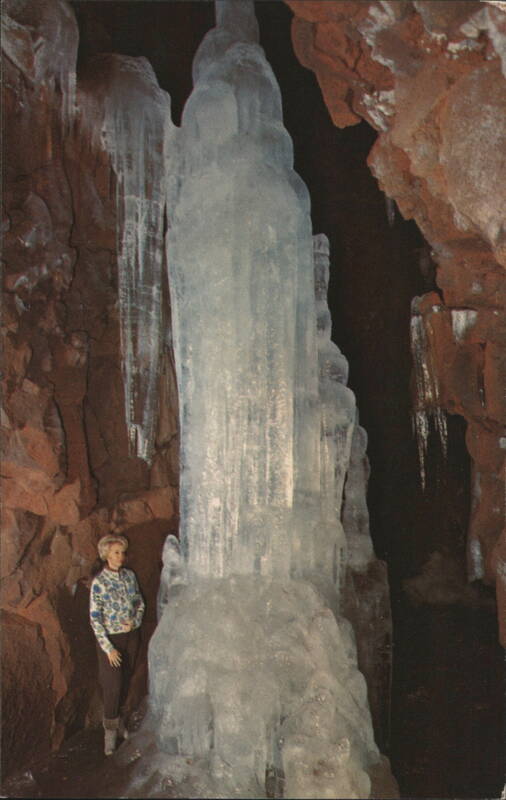 Crystal Ice Caves, Giant Ice Stalagmite, American Falls, Idaho