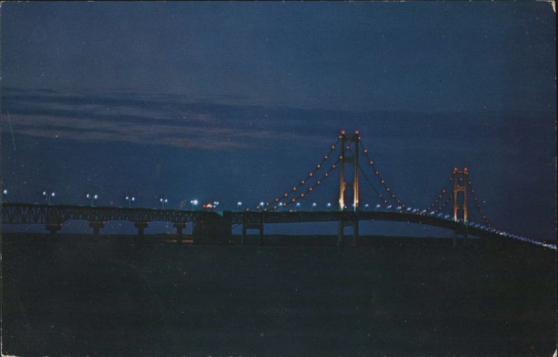 Mackinac Straits Bridge at Night, Michigan Hoyt Louis Avery