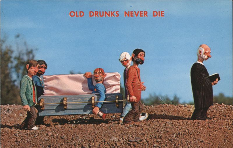 Old Drunks Never Die, Cecil Wakefield Caricatures Drinking