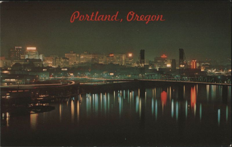 Portland, Oregon Night Skyline, Marquam Bridge Ken Vermillion
