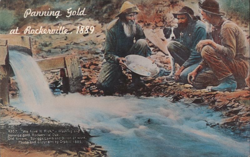 Panning Gold at Rockerville, 1889 - Spriggs, Lamb, Dillon South Dakota