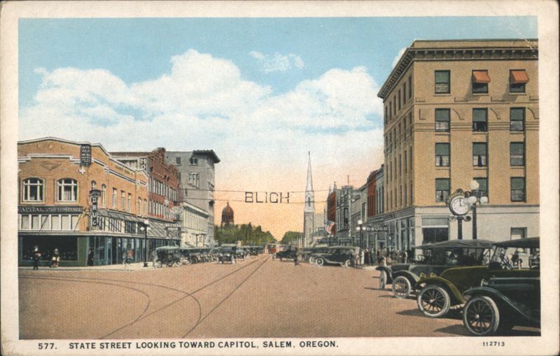 State Street Looking Toward Capitol, Salem, OR Oregon