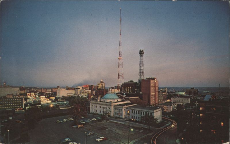 Evening in Des Moines, Iowa Capitol City Skyline