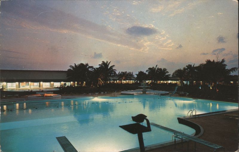 Grand Bahama Hotel Jack Tar Resort Pool at Dusk West End Bahamas