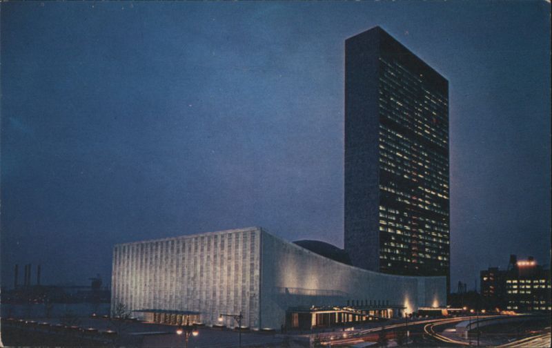 United Nations Headquarters, Evening View, New York