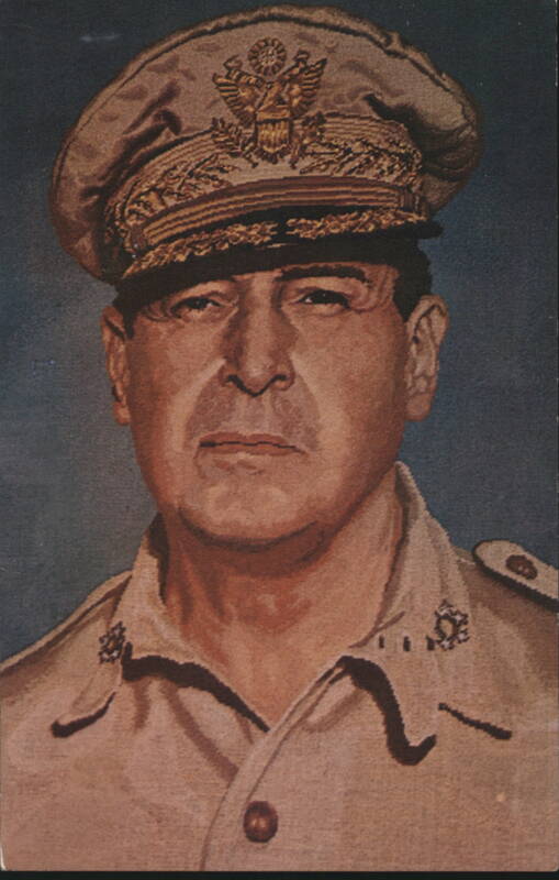 General Douglas MacArthur Needle-Point Portrait Mr. P. C. Lin (executed), Mr. King Stone (design)