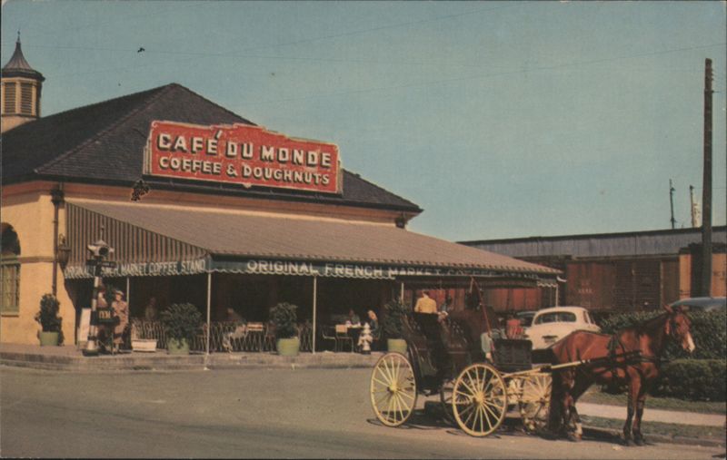 Cafe Du Monde Coffee & Doughnuts, Horse-Drawn Carriage New Orleans Louisiana