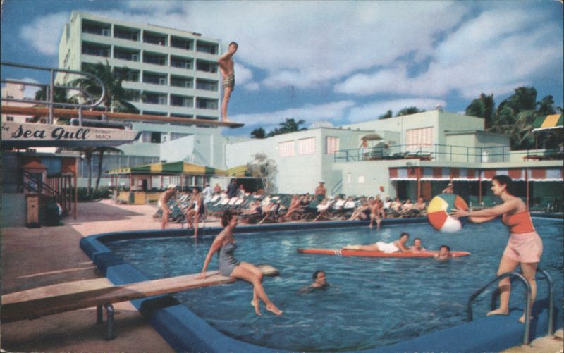 The Sea Gull Hotel Pool & Cabana Colony, Miami Beach Florida