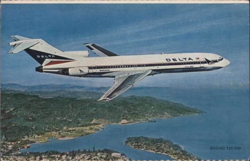 Delta Boeing 727-232 N4930A in flight Airline Advertising