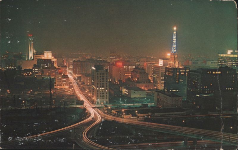 Downtown Los Angeles Night View from Union Oil Building California