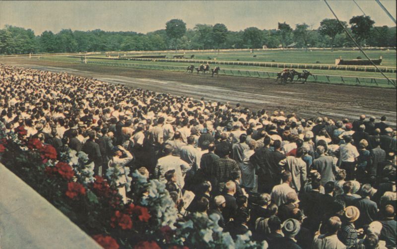 Saratoga Race Track Homestretch, 1963 Centennial New York