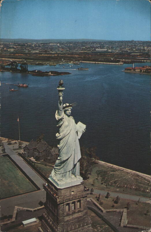 Statue of Liberty, New York Harbor Aerial View Sid Ross