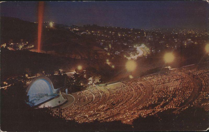 Hollywood Bowl Night View, World's Largest Amphitheatre California