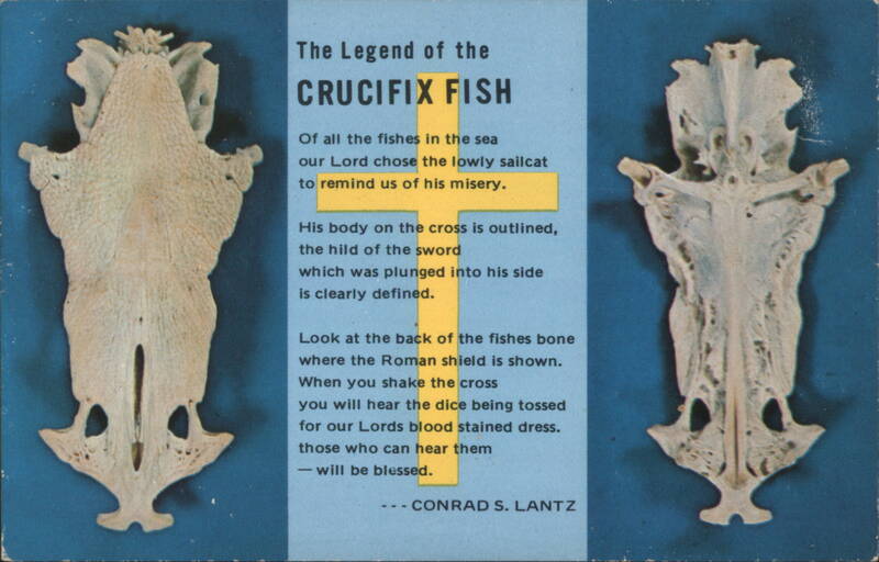 Crucifix Fish Legend Sailcat Skeleton CONRAD S. LANTZ
