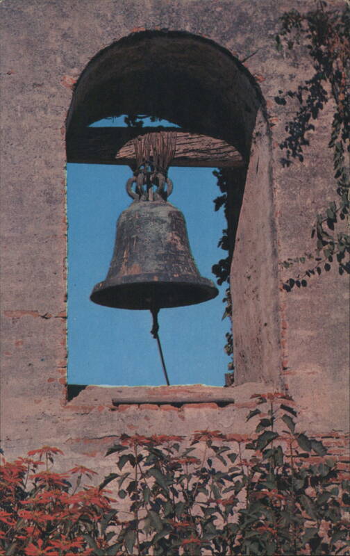 Old Mission San Juan Capistrano Bell Wall & Poinsettias California