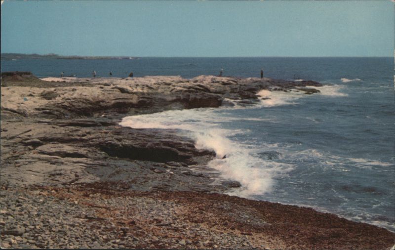 Surf Fishing Along Ocean Drive, Newport, R. I. Rhode Island