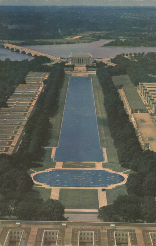 Lincoln Memorial, Reflecting Pool Aerial View Washington District of Columbia