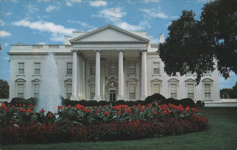 The White House, Washington D.C. - Fountain & Flowers District of Columbia