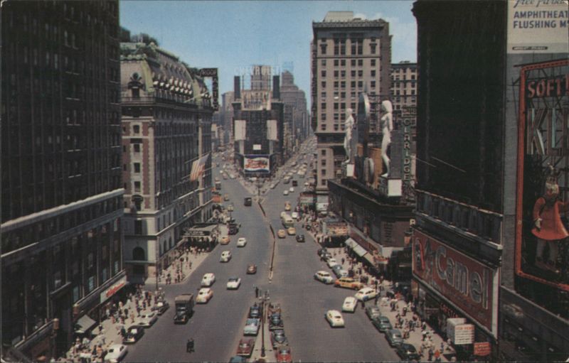 Times Square, New York City, Busy Street Scene