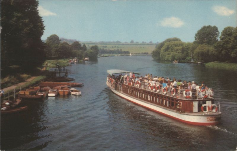 Thames at Cookham, River Scene with Clifton London Boat Great Britain