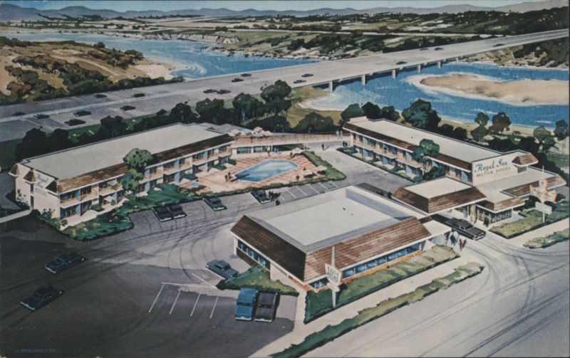 Royal Inn Motor Hotel, Redding, CA - Aerial View California