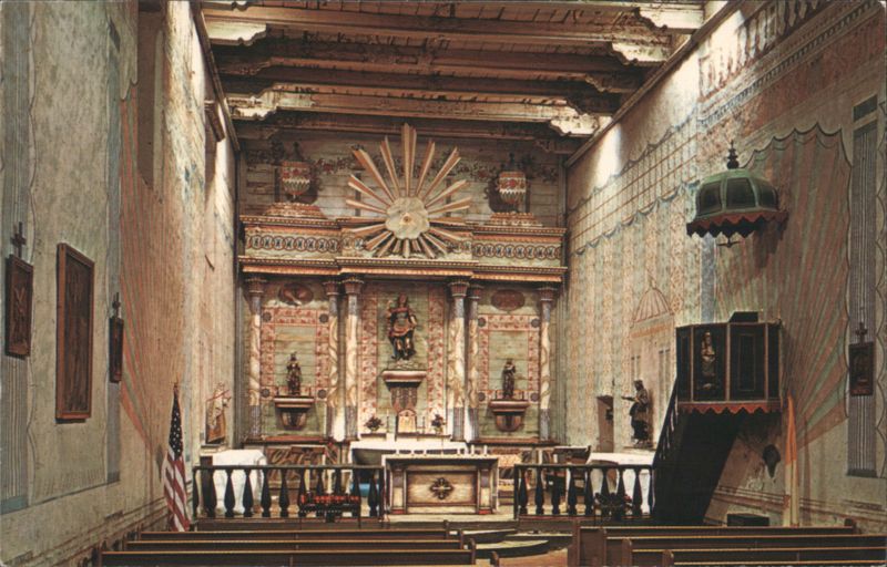 Mission San Miguel Arcangel Interior, Frescoes California