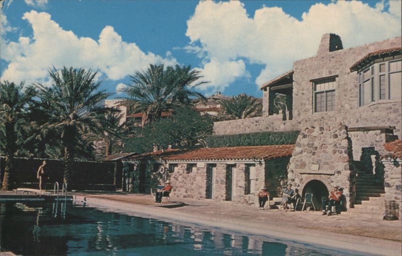 Furnace Creek Inn, Death Valley Pool & Stone Buildings California