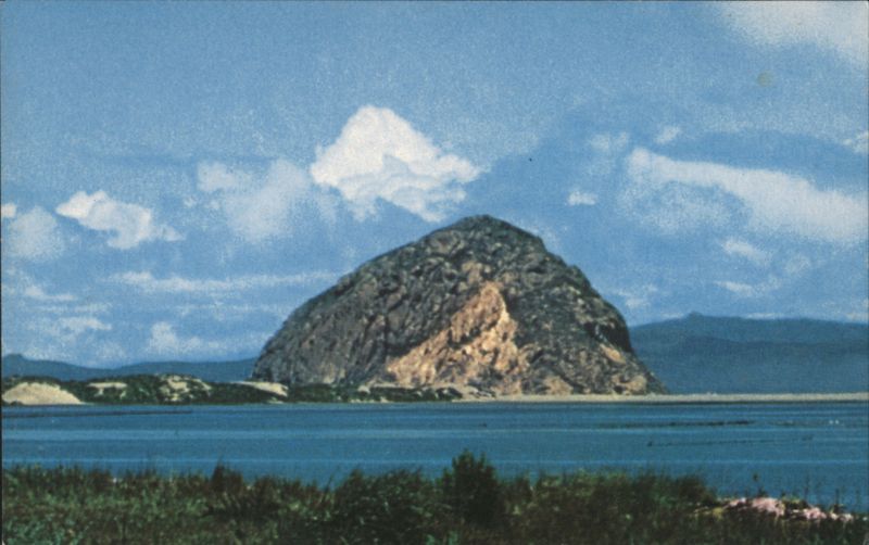MORRO ROCK as seen from coast line Morro Bay California