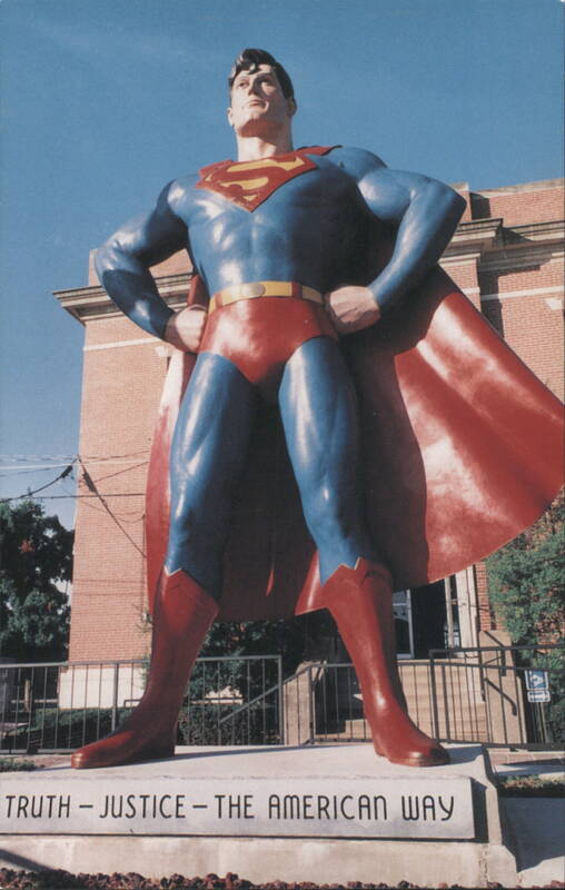 Superman Statue, Truth Justice The American Way Metropolis Illinois