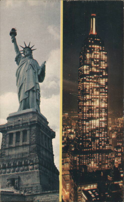 Statue of Liberty & Empire State Building, New York City