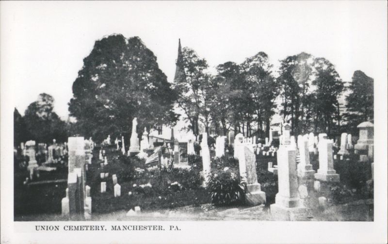 Union Cemetery, Gravestones & Church Steeple Manchester Pennsylvania