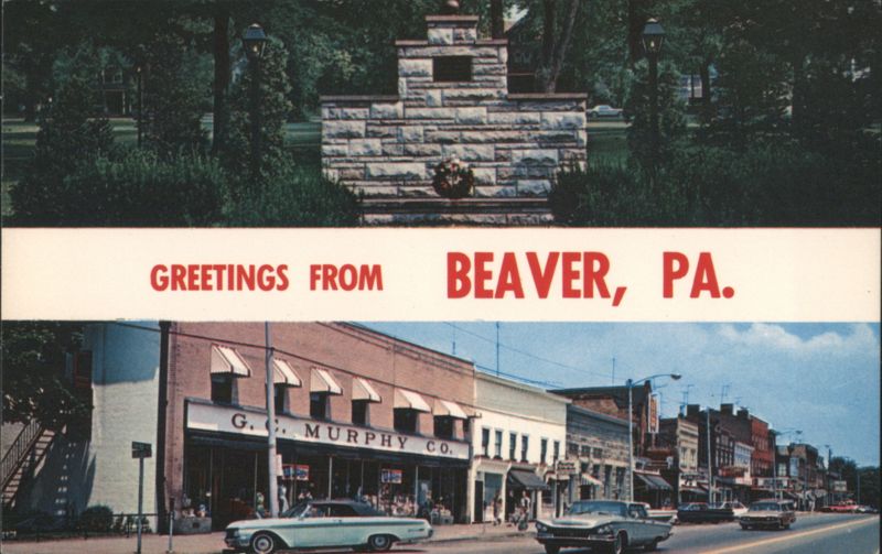 World War II Memorial & Main Street, Beaver, PA Pennsylvania