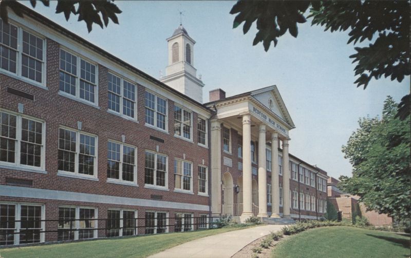 Bedford High School, Brick Building with Columns & Steeple Pennsylvania