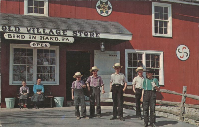 Amish Children at Old Village Store, Bird-in-Hand, PA Pennsylvania