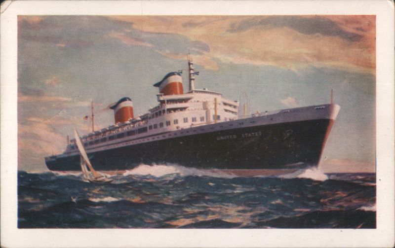 S. S. United States Ocean Liner at Sea Cruise Ships
